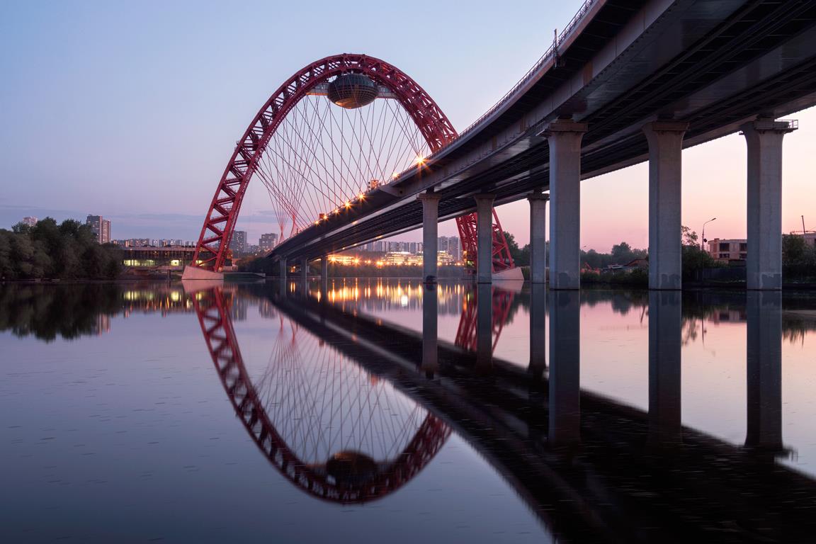 Красный мост - интерьерная фотокартина