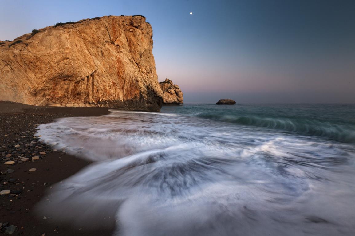Закат на пляже Афродиты - интерьерная фотокартина