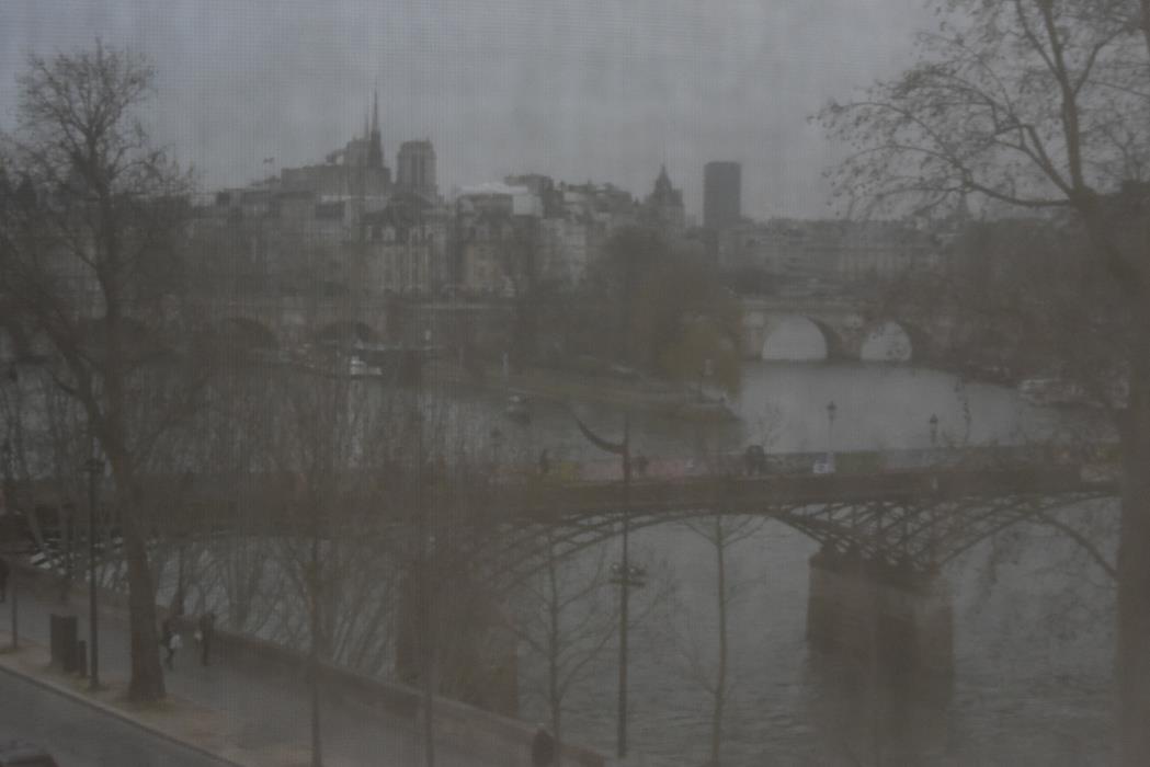 Нотр-Дам из-за занавесок Лувра - интерьерная фотокартина
