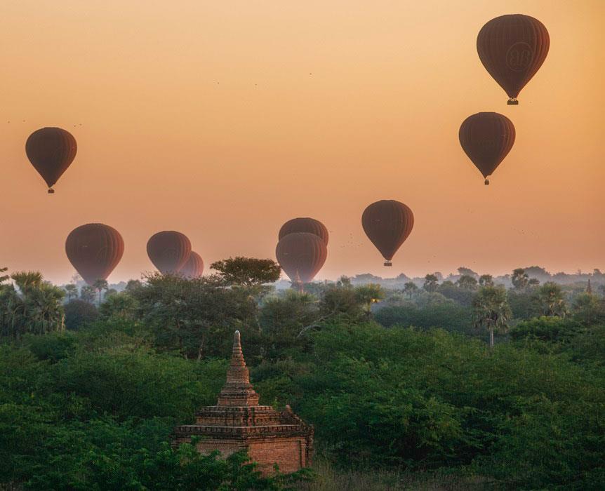 Воздушные шары над Баганом - интерьерная фотокартина