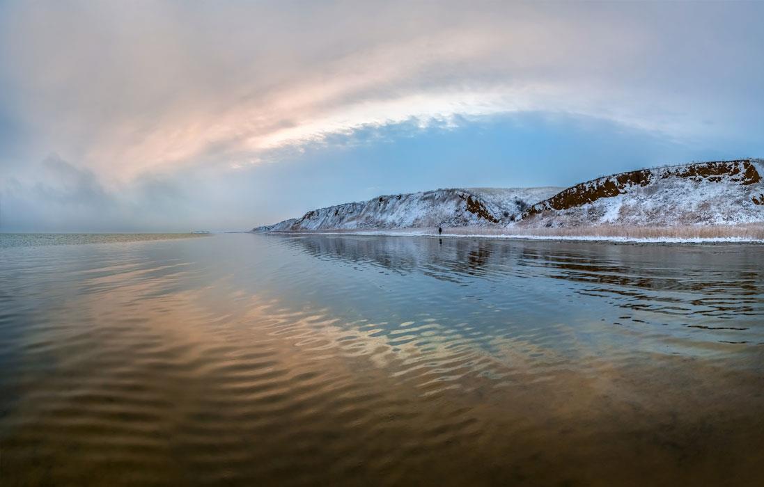 Зимний берег Маныч-Гудило - интерьерная фотокартина
