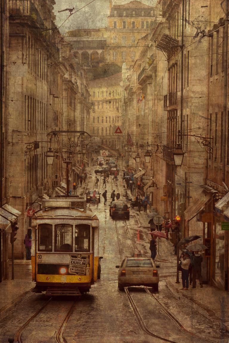 Дождливый день в Лиссабоне - интерьерная фотокартина
